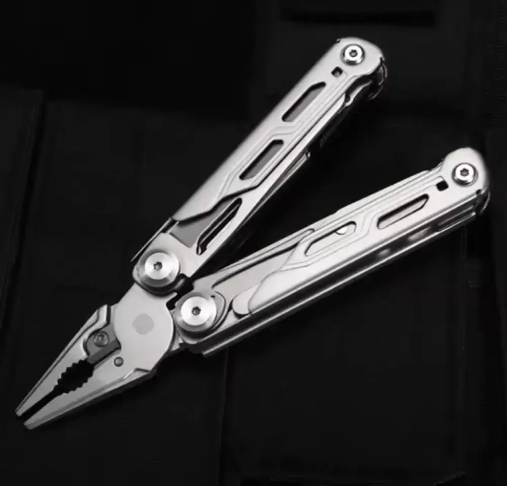 Compact Stainless-Steel 13-in-1 Folding Pliers Multi-Tool for Camping & EDC - Silver - Compact Stainless-Steel 13-in-1