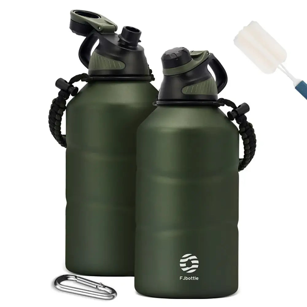 Feijian 1.9L Stainless Steel Thermos – Large Insulated Water Bottle - Green - 1900ml - Feijian 1.9L Stainless Steel