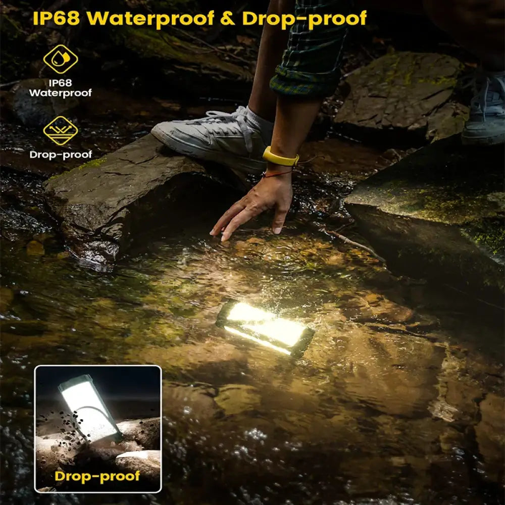 IP68 Waterproof LED Camping Lantern – 5000mAh Rechargeable 1200lm Light - Green - Waterproof - IP68 Waterproof LED