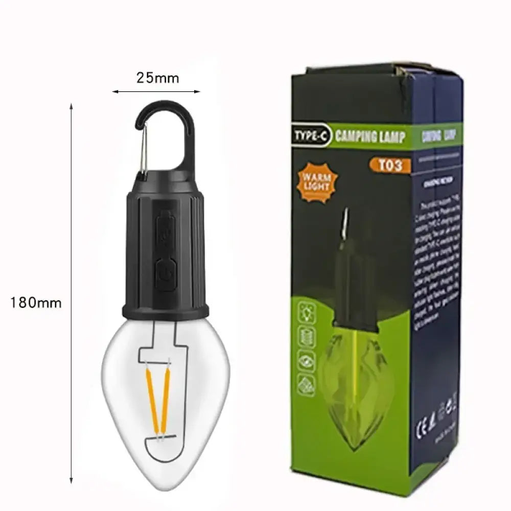 LED Camping Light – Type-C Rechargeable Waterproof Lamp (400 mAh 100 lm) - LED Camping Light – Type-C Rechargeable