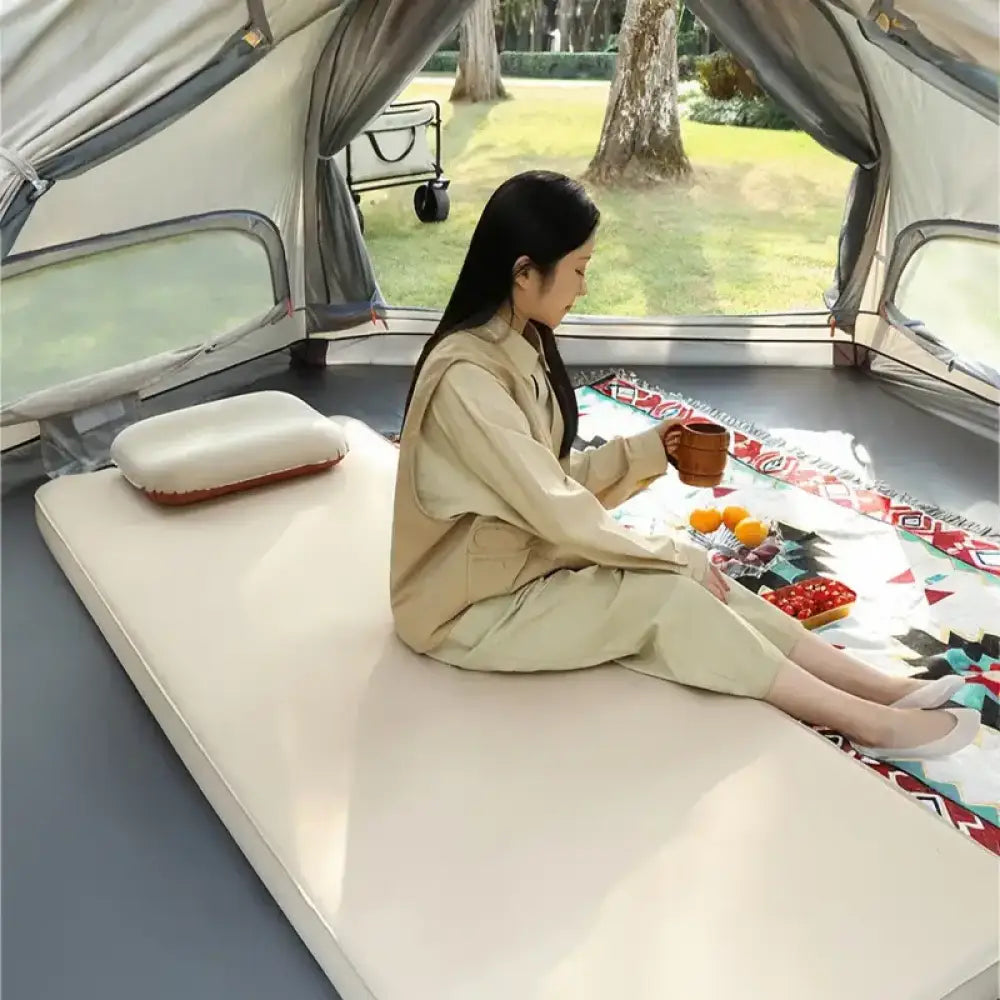 LohasCamping Double Self-Inflating Mattress – 10 cm Compact Folding Sleeping Bed - LohasCamping Double Self-Inflating