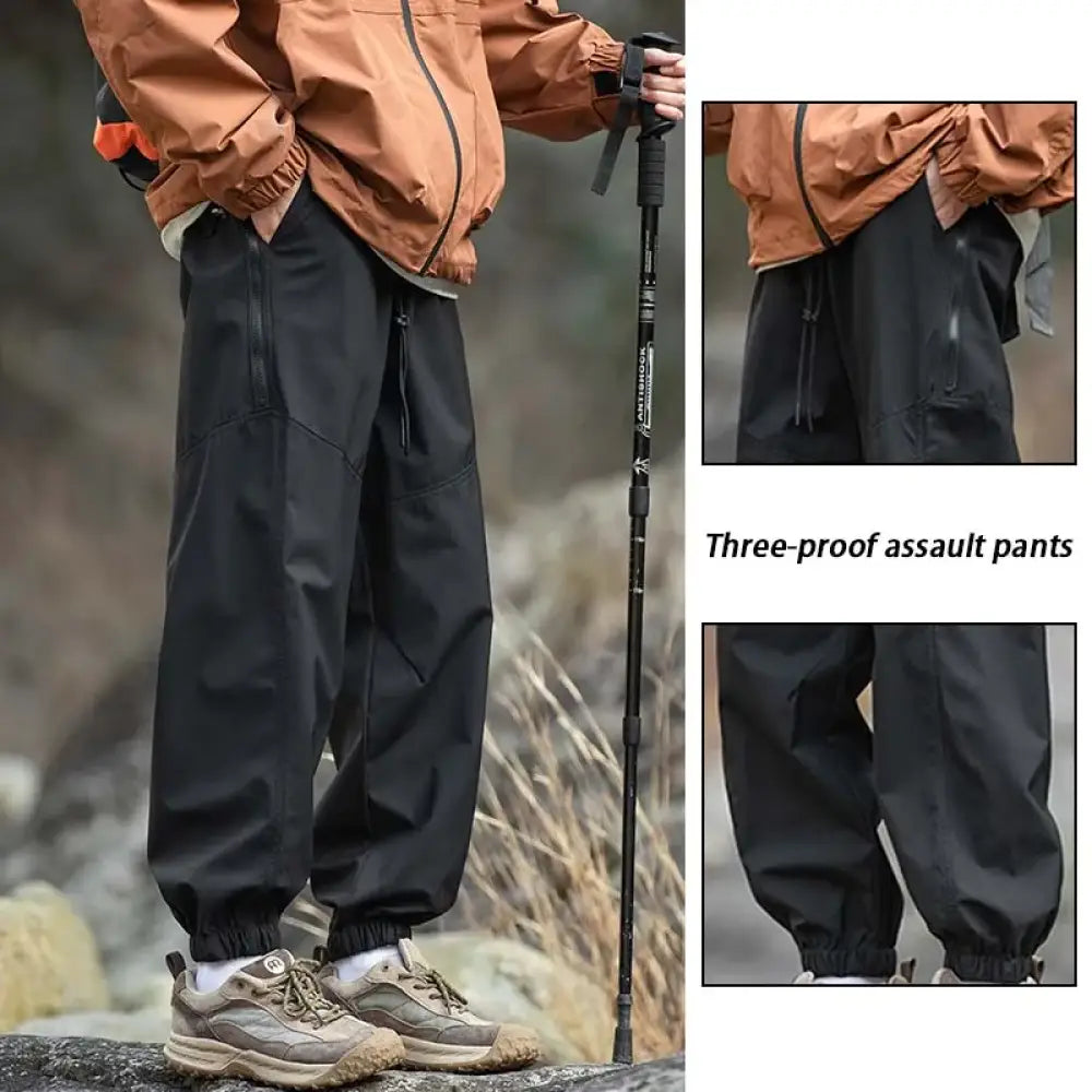 Men’s Waterproof Hiking Trousers – Windproof Outdoor Trousers with Breathable Design - Men’s Waterproof Hiking Pants –