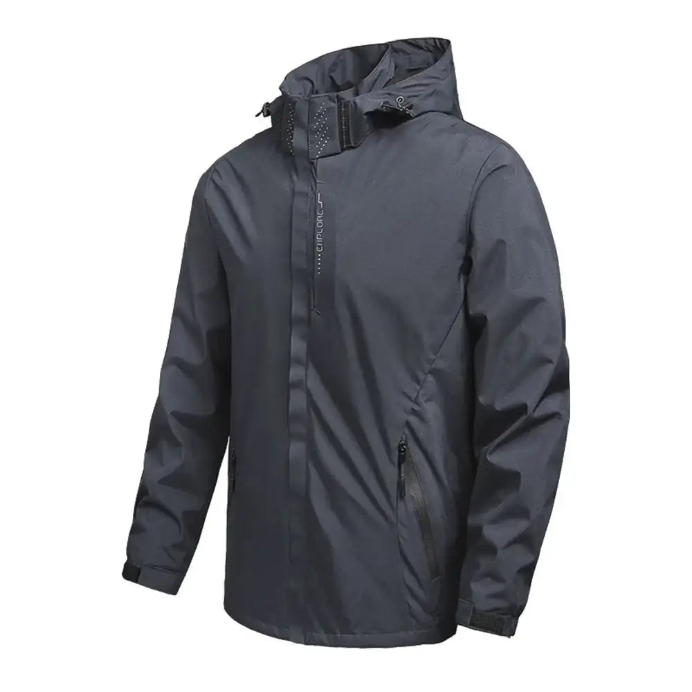 Men’s Waterproof Rain Jacket – Lightweight Hooded Windproof Coat - Gray / S - Men’s Waterproof Rain Jacket –