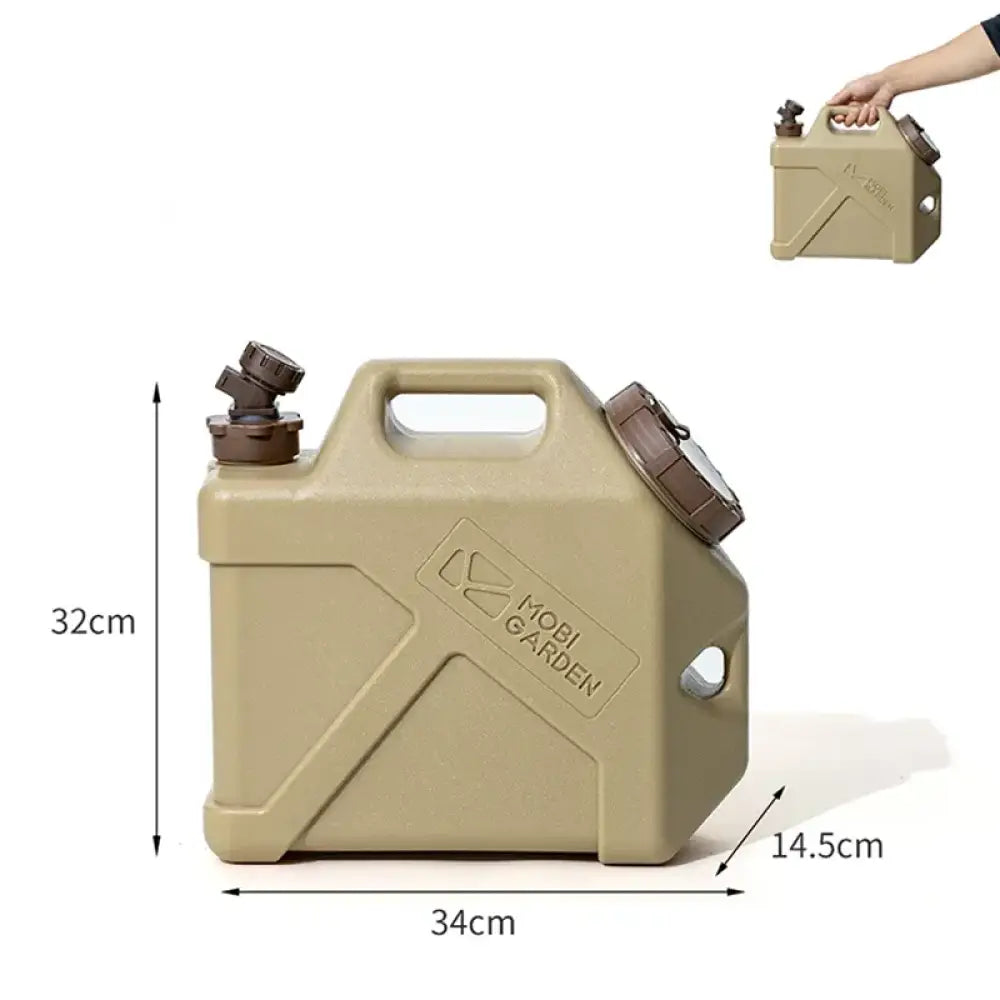 Mobi Garden MU-ZE Water Container – Portable Food-Grade Camping Bucket with Faucet - Sand - 10L - Mobi Garden MU-ZE