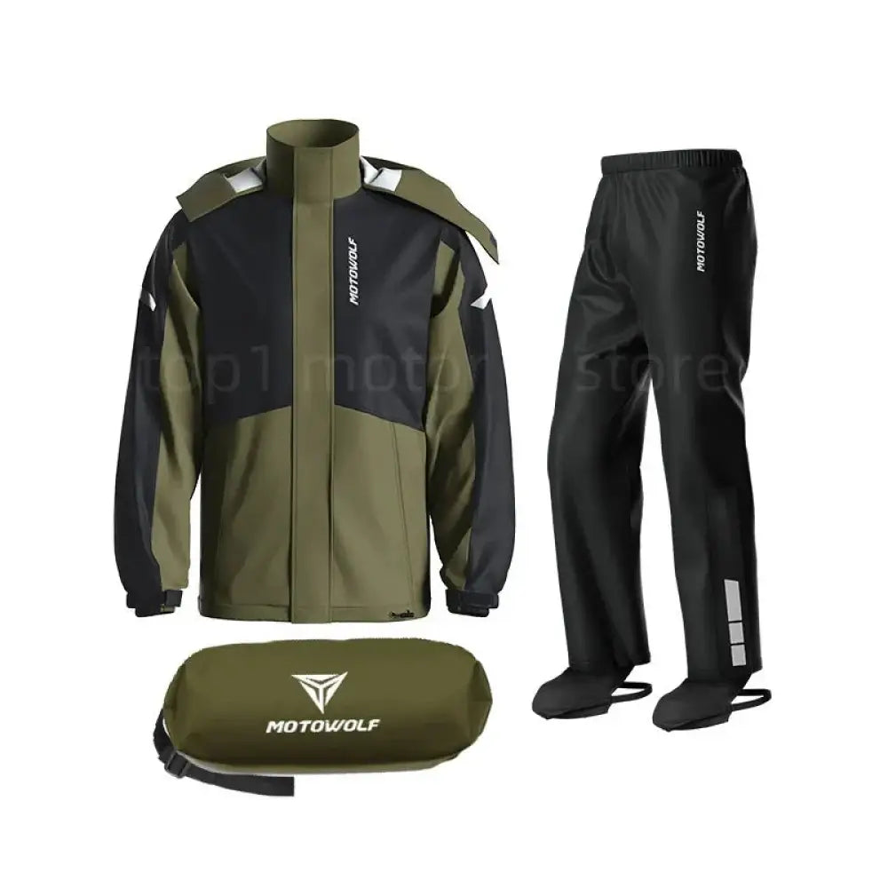 Motorcycle Raincoat Suit – Waterproof Jacket & Trousers for Camping Hiking & Cycling - Motorcycle Raincoat Suit –