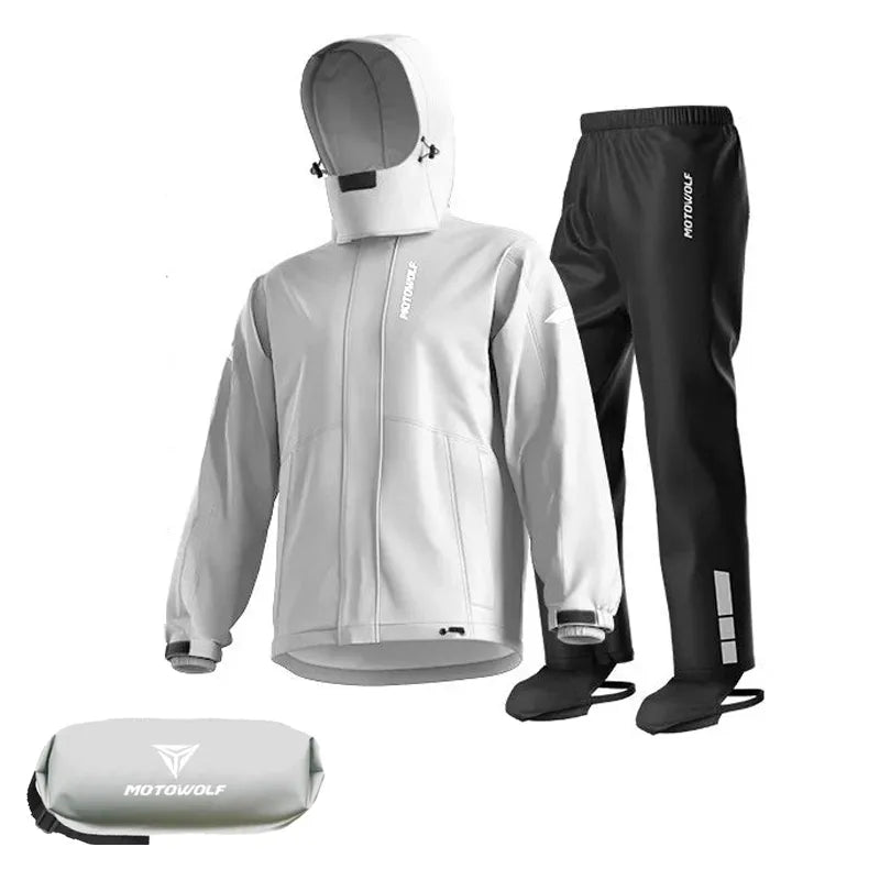 Motorcycle Raincoat Suit – Waterproof Jacket & Trousers for Camping, Hiking & Cycling