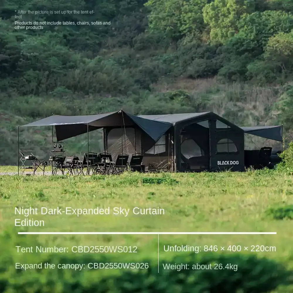 Naturehike BlackDog Inflatable Tent – PU5000 Waterproof Canopy with TPU Window - Blackdog tent set - Naturehike