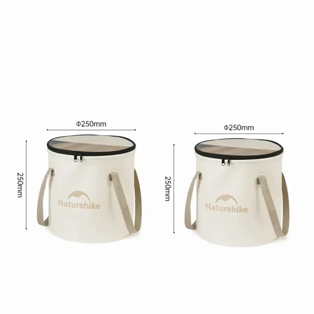 Naturehike Collapsible Camping Basin – Portable Waterproof Folding Sink (10L / 20L) - Kit 2 - 10L (White) - Naturehike