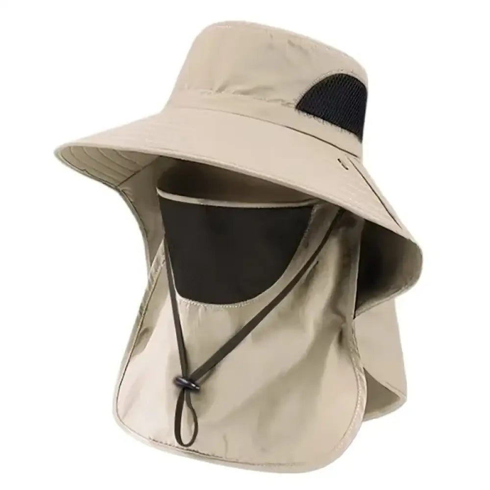 Outdoor UV Protection Hat – Waterproof Sunshade Cap with Neck Flap - Khaki - Outdoor UV Protection Hat – Waterproof