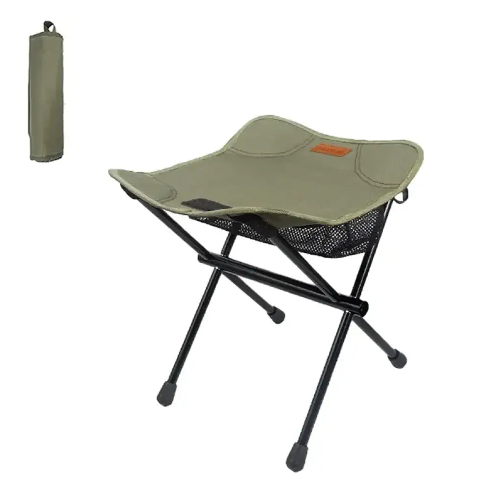 Pacoone Folding Mini Stool – Aluminium Alloy Portable Chair for Camping & Fishing - Green - Pacoone Folding Mini Stool