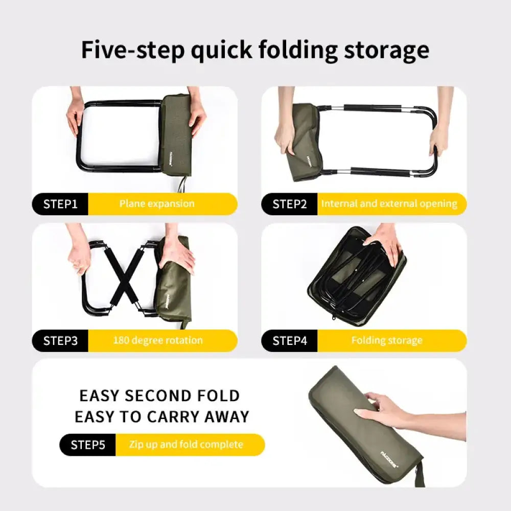 Pacoone Golden Folding Chair – Aluminium Alloy Camping Seat with Carry Bag - Pacoone Golden Folding Chair – Aluminium