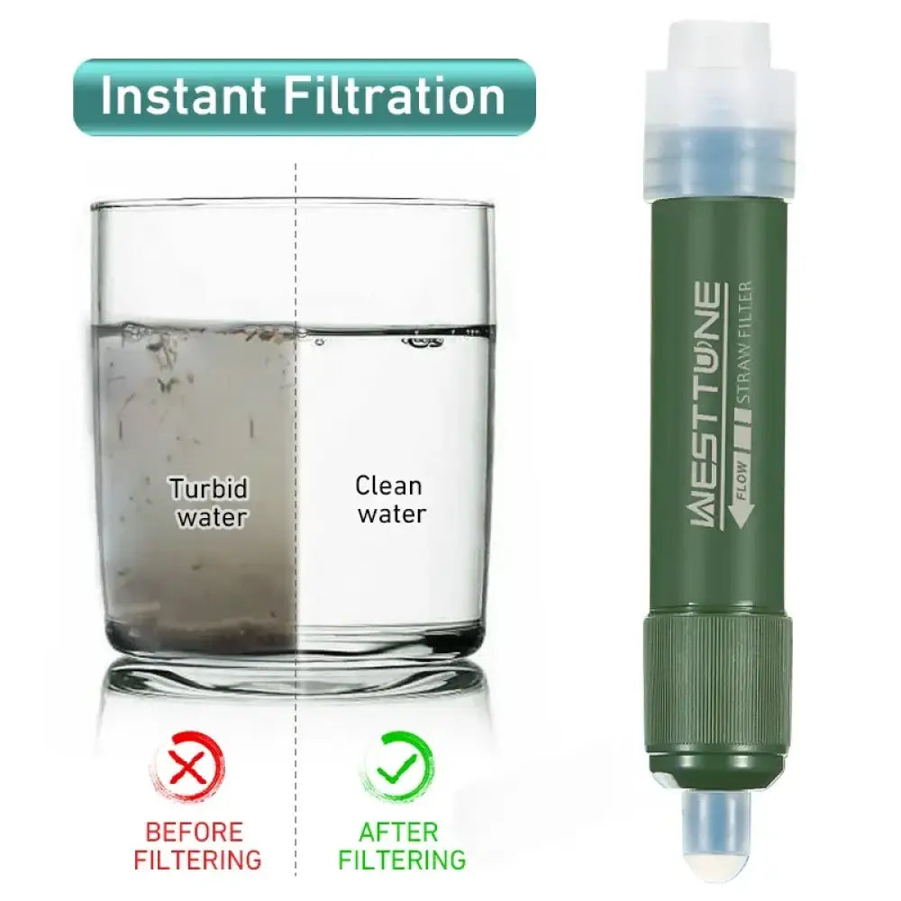 Portable Mini Filter Straw – Carbon Fibre Water Purifier for Camping & Survival - Portable Mini Filter Straw – Carbon