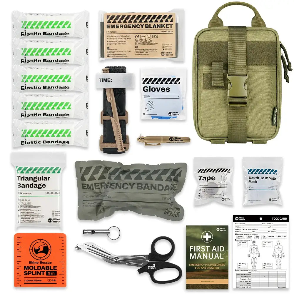 Rhino First Aid Survival Kit – IFAK Pouch with 20 Emergency Medical Items - Rhino First Aid Survival Kit – IFAK Pouch