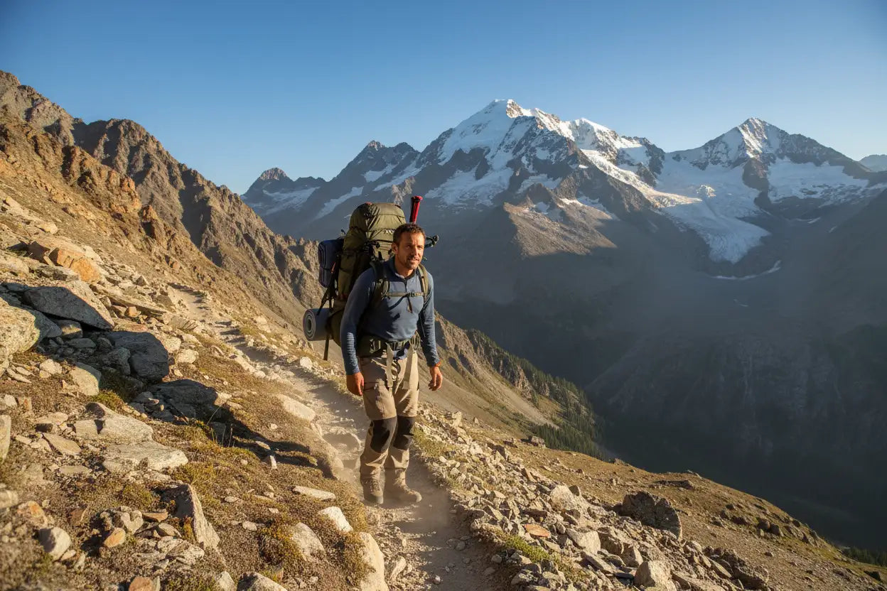 aventura montanha homem mochileiro
