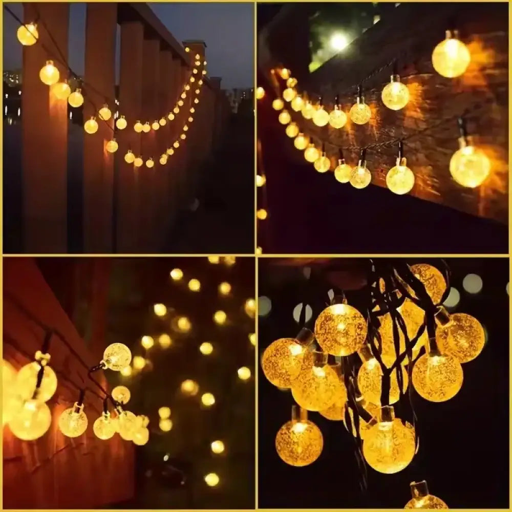 Solar Bubble Ball Light String – Crystal LED Globe Lights for Garden & Parties - Solar Bubble Ball Light String –