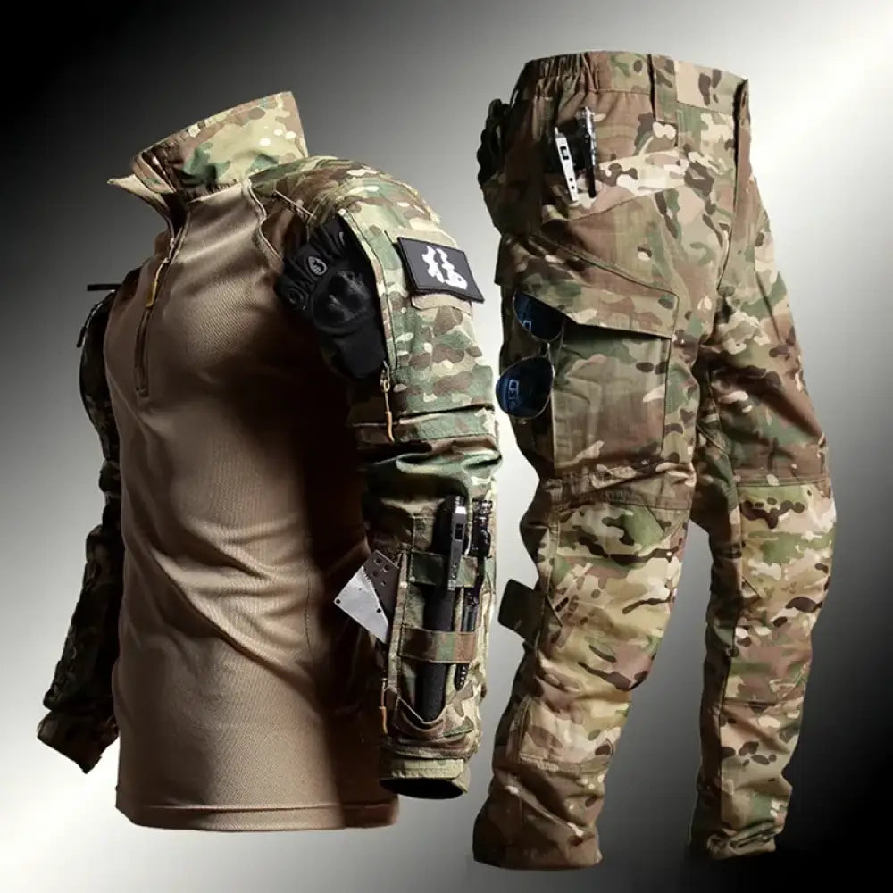 Tactical Camouflage Suit – Outdoor Military Shirt & Trousers Set - Tactical Camouflage Suit – Outdoor Military Shirt &