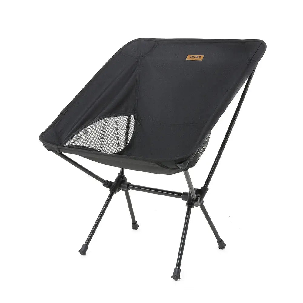 Tarka Folding Camping Chair Set – Ultralight Moon Chairs for Beach & Garden - Black - Tarka Folding Camping Chair Set –