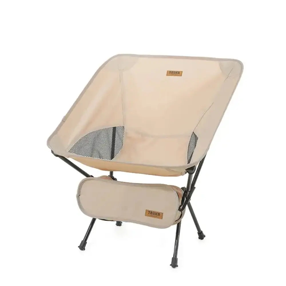 Tarka Folding Camping Chair Set – Ultralight Moon Chairs for Beach & Garden - Beige - Tarka Folding Camping Chair Set –