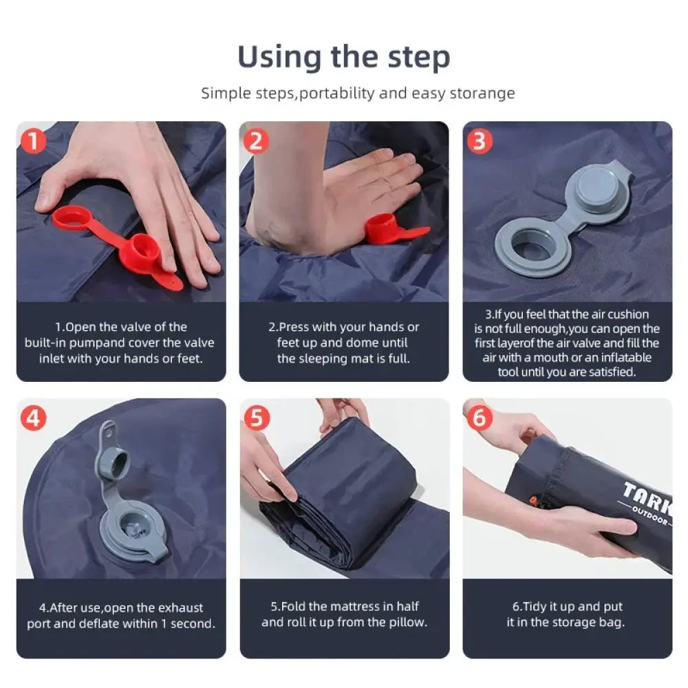 Tarka Inflatable Camping Mat – Self-Inflating Mattress with Pillow - Tarka Inflatable Camping Mat – Self-Inflating