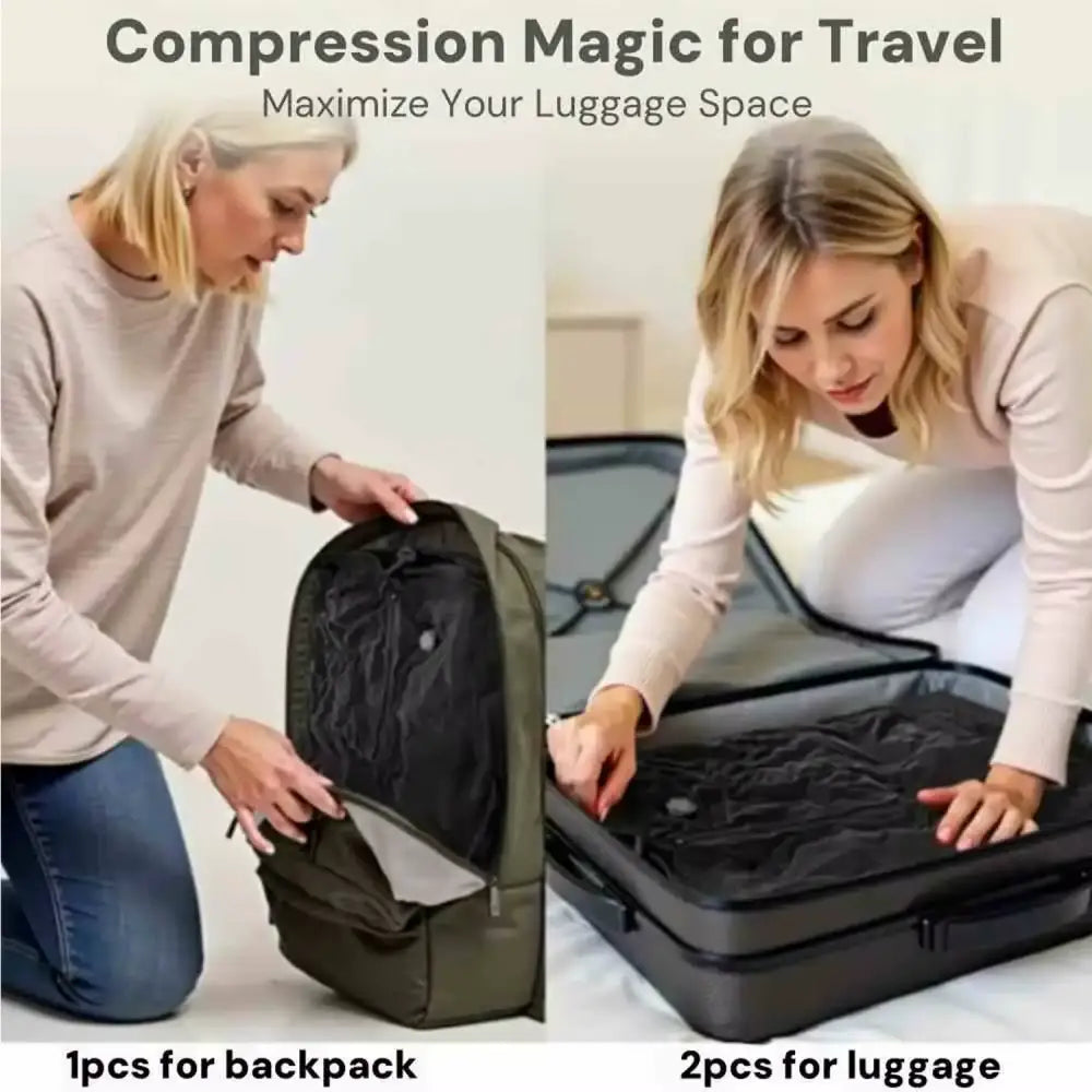 Travel Vacuum Storage Bags – Reusable Compression Bags with Air Pump - Travel Vacuum Storage Bags – 17L & 34L Reusable