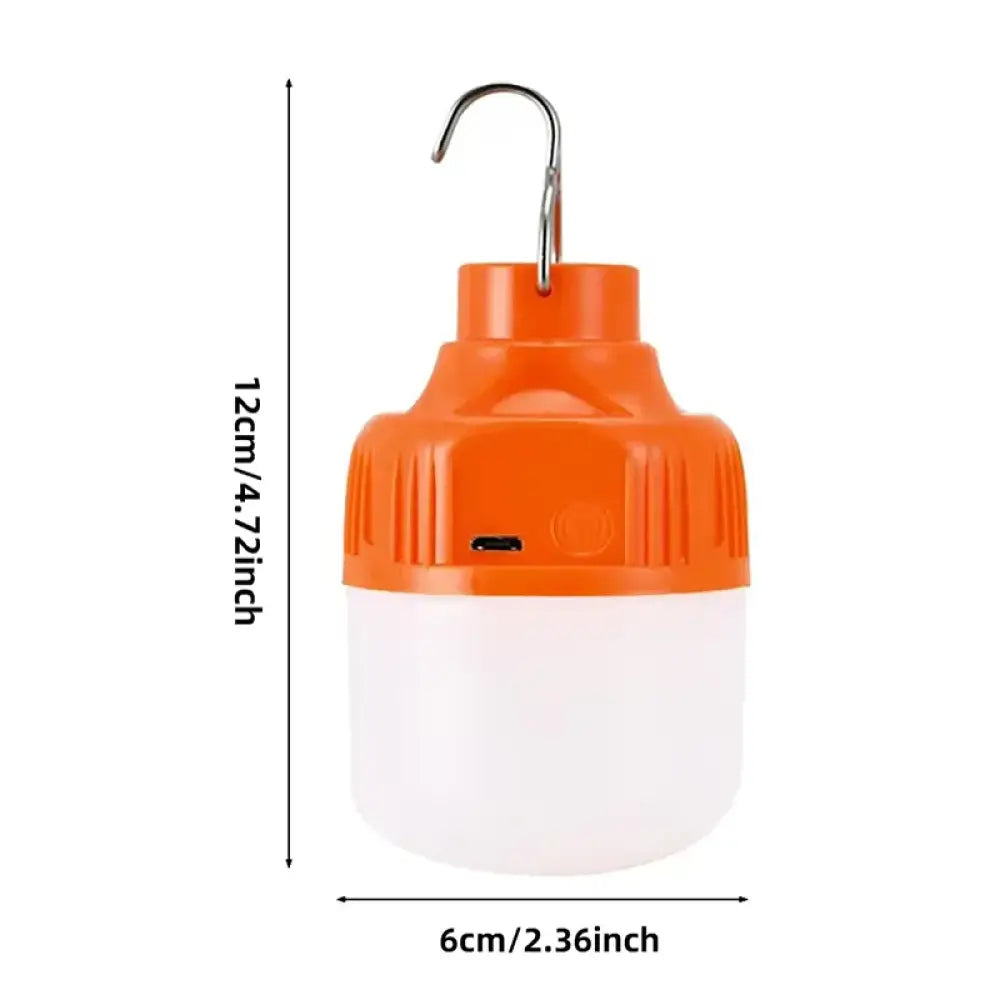 USB Rechargeable Pendant Light – Waterproof LED Lamp for Camping - Standard Bright – Orange - USB Rechargeable Pendant