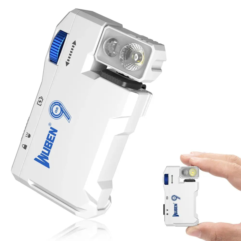 Wuben G5 Rechargeable EDC Flashlight – 400 Lumens Mini Dual-Light RGB Torch - White - Wuben G5 Rechargeable EDC